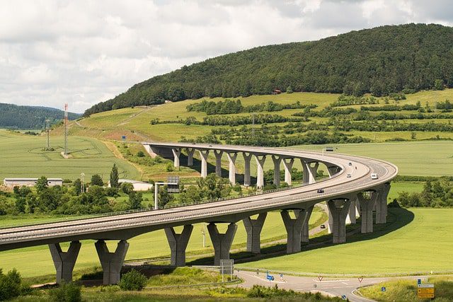 Highway bridge illustrating infrastructure and property development, showcasing EuroMinds Linguistics's expertise in Engineering Translation Services.