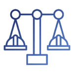 Scale symbolizing the law and regulations industry for industry-specific translation services.